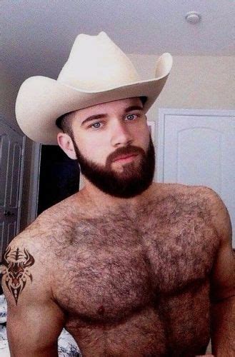 Shirtless Male Hunk Hairy Chest Full Beard Cowbabe Beefcake Ink PHOTO X D Mooie Mannen