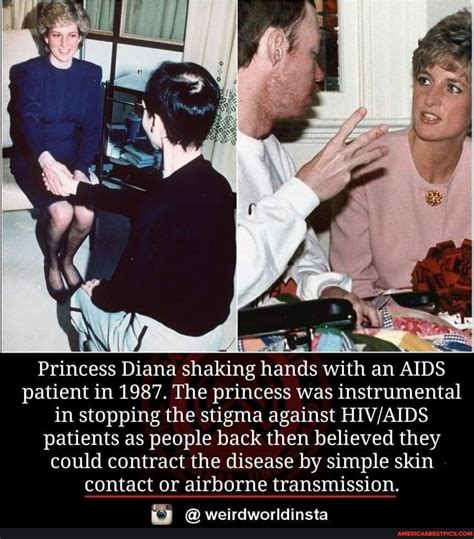 Princess Diana Shaking Hands With An Aids Patient In 1987 The Princess