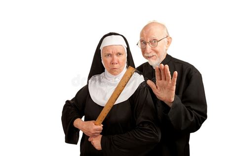 Funny Priest And Nun Stock Image Image Of Warn Habit 13251753
