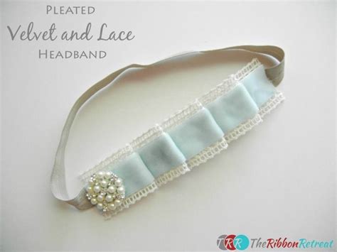 Pleated Velvet And Lace Headband Tutorial The Ribbon