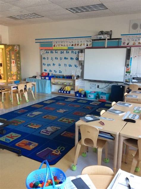 Calming Colors And Clean Surfaces Make This And Inviting Classroom