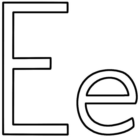 Free Letter E Printable Coloring Pages For Kindergarden Preschool