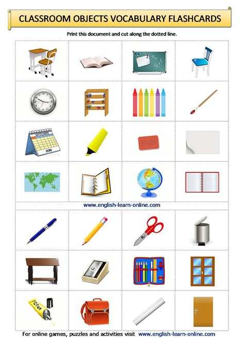 Classroom Objects In English In 2023 Classroom English Teaching