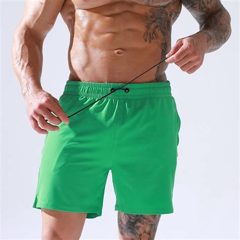 men beach shorts quick dry swimsuit fashion swim briefs casual gym run sweatpants gay swimwear