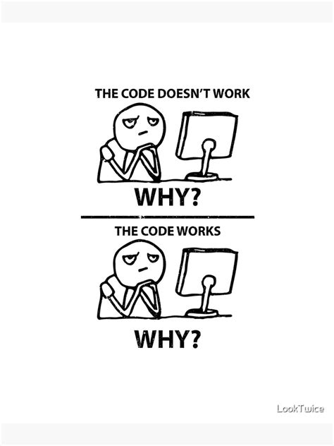 Funny Programmer Code Doesnt Work Why Works Why Coder Tee