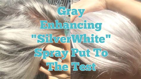 Spray the mixture on your hair and brush your hair with a comb to spread the mixture evenly. Gray Enhancing "SilverWhite" Spray Put To The Test - YouTube