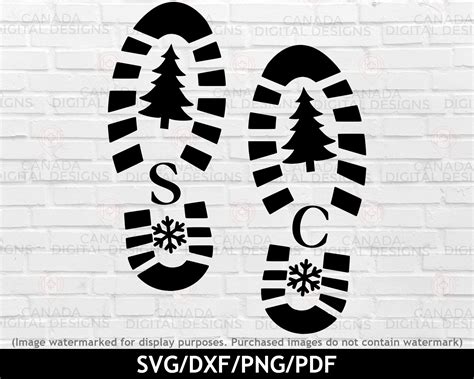 Santa Boots Svg Santa Footprint Svg Santa Boot Stencil Svg Etsy Australia