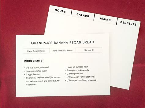 Free 4x6 Editable Recipe Card Templates For Microsoft Word Plmcontacts