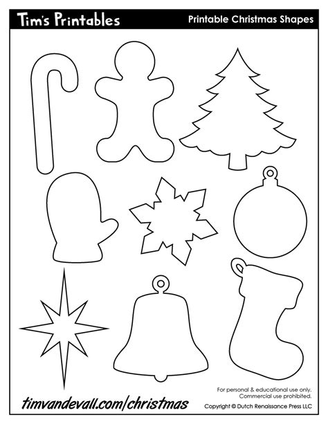 Free Christmas Shapes Templates Printable Printable Templates