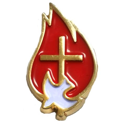 Cross And Flame Lapel Pin Confirmation Pins Terra Sancta Guild