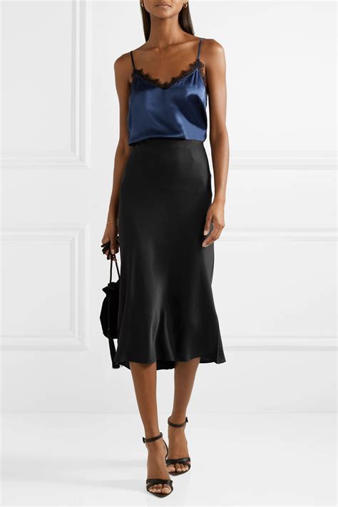 Anine Bing Bar Silk Satin Midi Skirt Satin Midi Skirt Silk Skirt