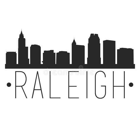 Raleigh Skyline Silhouette Design City Vector Art Stock Vector