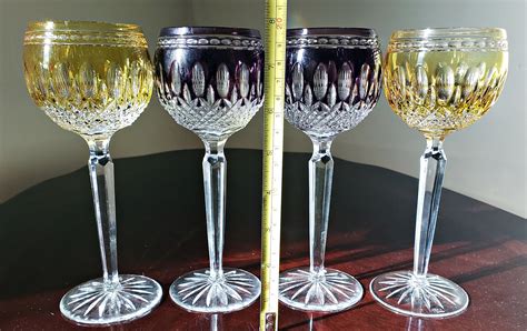 Ajka Cut To Clear Crystal Wine Glasses 2 Wine Hocks Wine Goblets