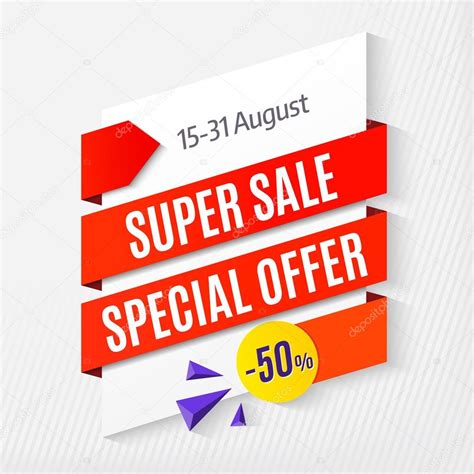 Big Super Sale Special Offer Banner Template 50 Off Vector