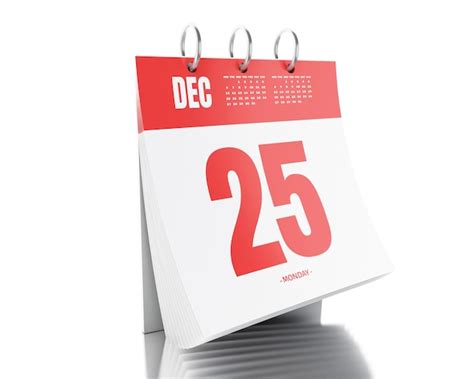 Premium Photo 3d Day Calendar With Date December 25 2017