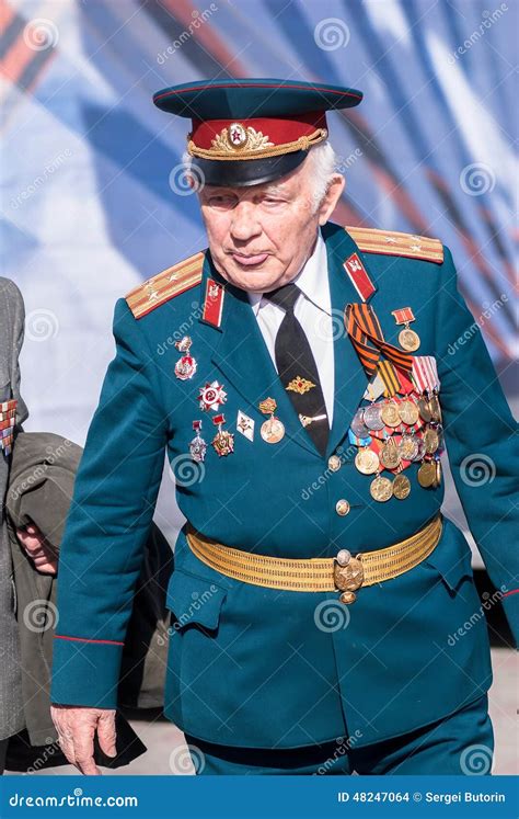 Elderly Colonel Veteran Of World War Ii Near Editorial Stock Image