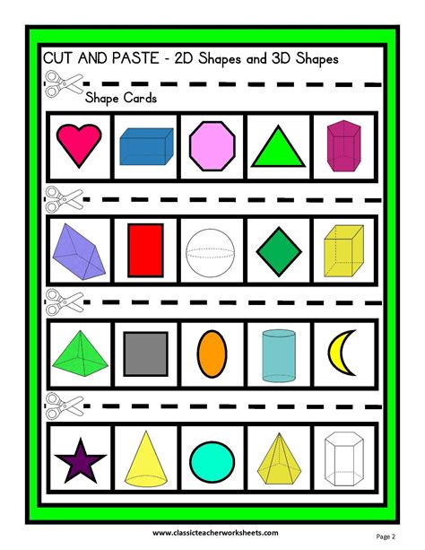 By recognizing and drawing shapes, your child's verbal and written communication will improve as. 3d Shapes Cut And Paste Worksheet - cut and paste shape ...