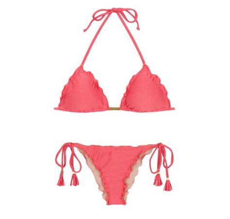 two piece swimwear pink side tie scrunch bikini florence frufru