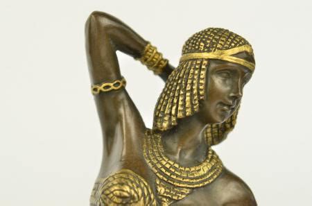 Egyptian Queen Cleopatra Reclining Nude Bronze Sculpture Statue Egypt