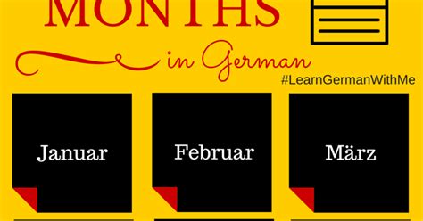 Learn German With Me Months Of The Year In German