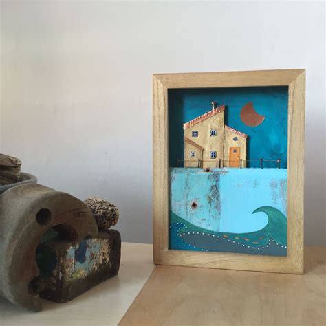 Mixed Media Coastal Shadow Box Crafts With Pictures Driftwood Art