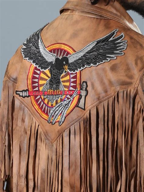 Deadfall Cowboy Western Brown Fringe Leather Jacket Shearlingland