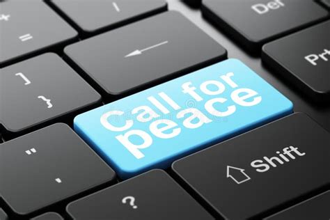 Politics Concept Call For Peace On Computer Keyboard Background Stock