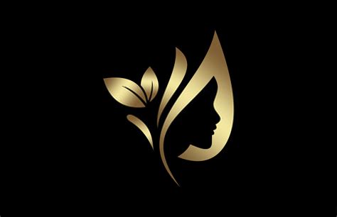 Beauty Business Logo Template Gold Leaf Beauty Business Logo Template