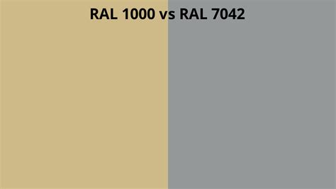 RAL 1000 Vs 7042 RAL Colour Chart UK