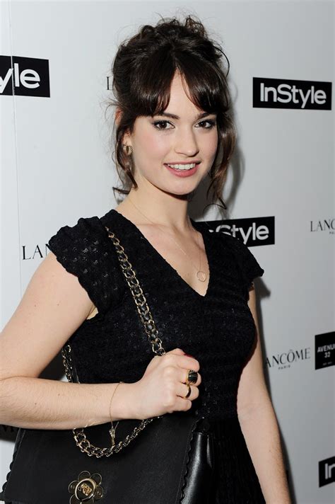 Lily In Black Dress Lily James Dark Hair Casual Updo