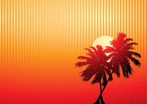 Palm Trees Sunset Vector Art And Graphics