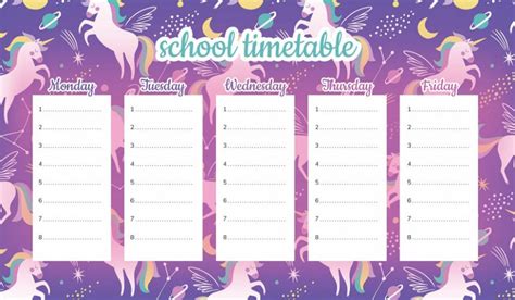 Unicorns School Timetable