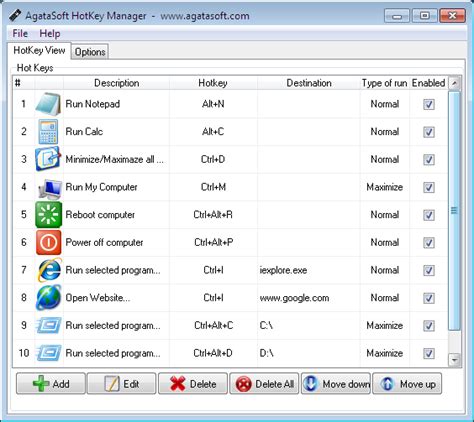 Agatasoft Hotkey Manager Full Windows 7 Screenshot Windows 7 Download