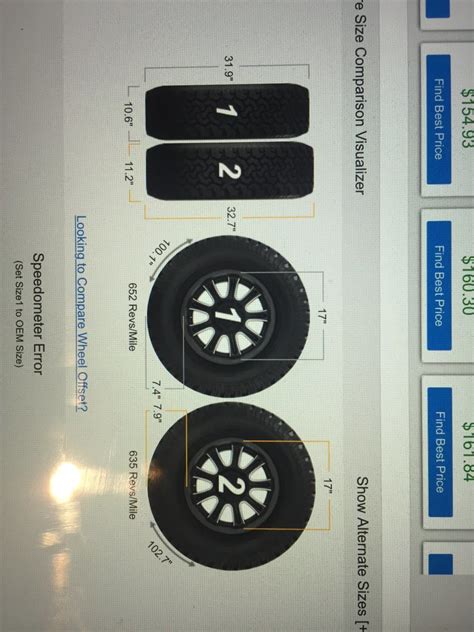 4runner Tire Size Chart