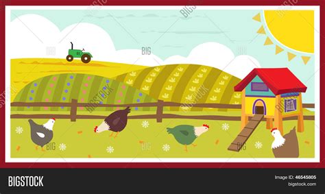 Chickens Farm Vector And Photo Free Trial Bigstock