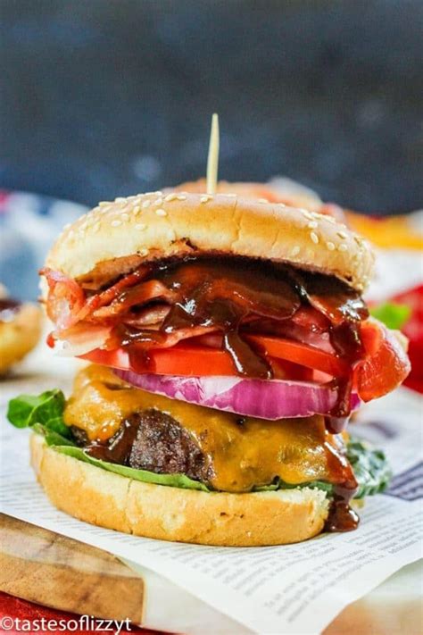 Barbecue Bacon Cheeseburgers Tastes Of Lizzy T