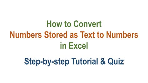 How To Convert Numbers Stored As Text To Numbers Step By Step