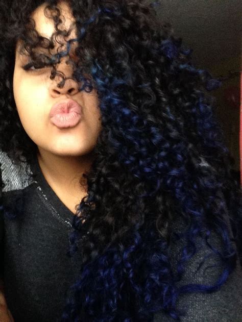 Blue Tips Natural Curly Hair Ombré Hair Dye Shades Turquoise Hair