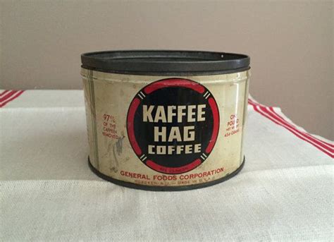 1920 Kaffee Hag Coffee Can Vintage 1 Pound Metal Advertising Etsy