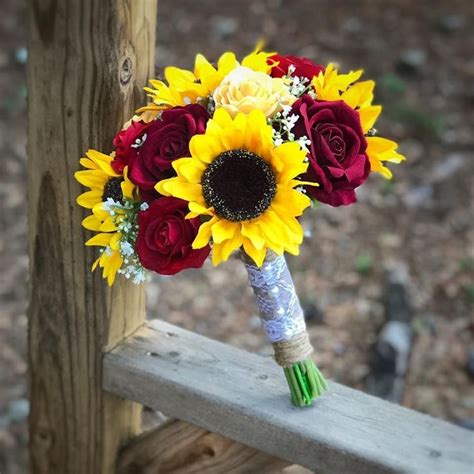 Sunflower Rose Wedding Decor Sunflower Rose Wedding Red Roses And