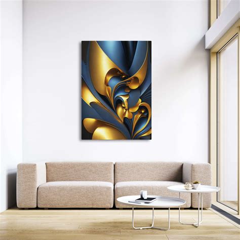 Blue And Gold Abstract Art Musaartgallery