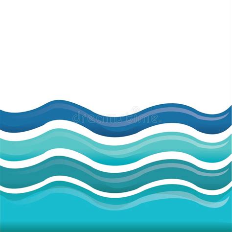 Water Waves Vector Illustration Decorative Background Design Stock
