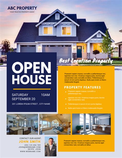 Real Estate Open House Flyer Template Postermywall