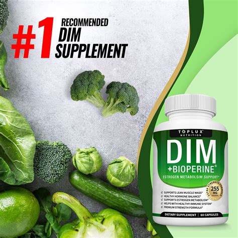 Dim Supplement Plus Bioperine Complex 255 Mg Premium Diindolylmethane Immune Formula For