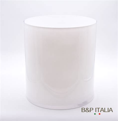 Store Bandp Italia Vaso Cilindro 40 In Vetro Bianco D35cm H40cm