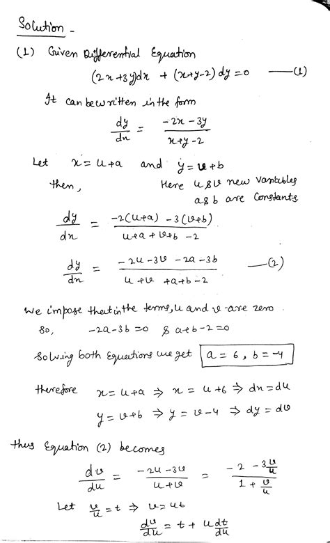 Solved Find The General Solution Of Differential Equations 2x 3y