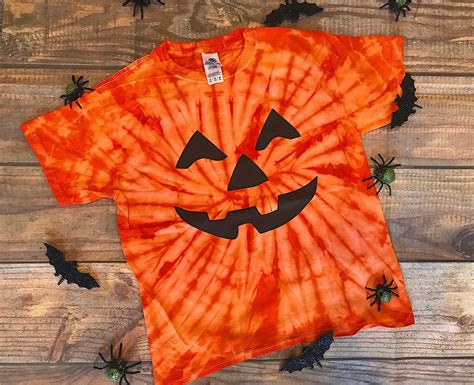 Pumpkin Tie Dye T Shirt Youth Sizes Kids Halloween Tee Etsy