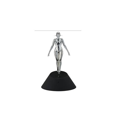 Sculpture Sexy Robot Floating Silver By Hajime Sorayama