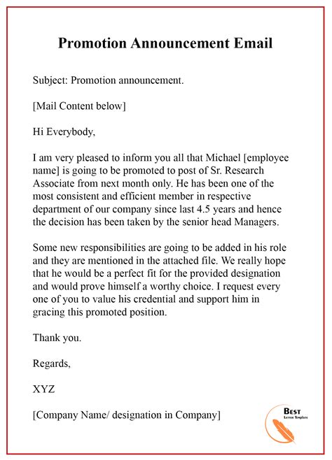 A new employee announcement is a critical step in the onboarding process that serves two purposes: Promotion Announcement letter - Best Letter Template