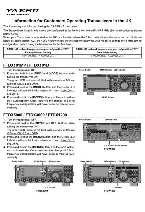 Yaesu Ftdx101mp Information For Customers Operating Pdf Download